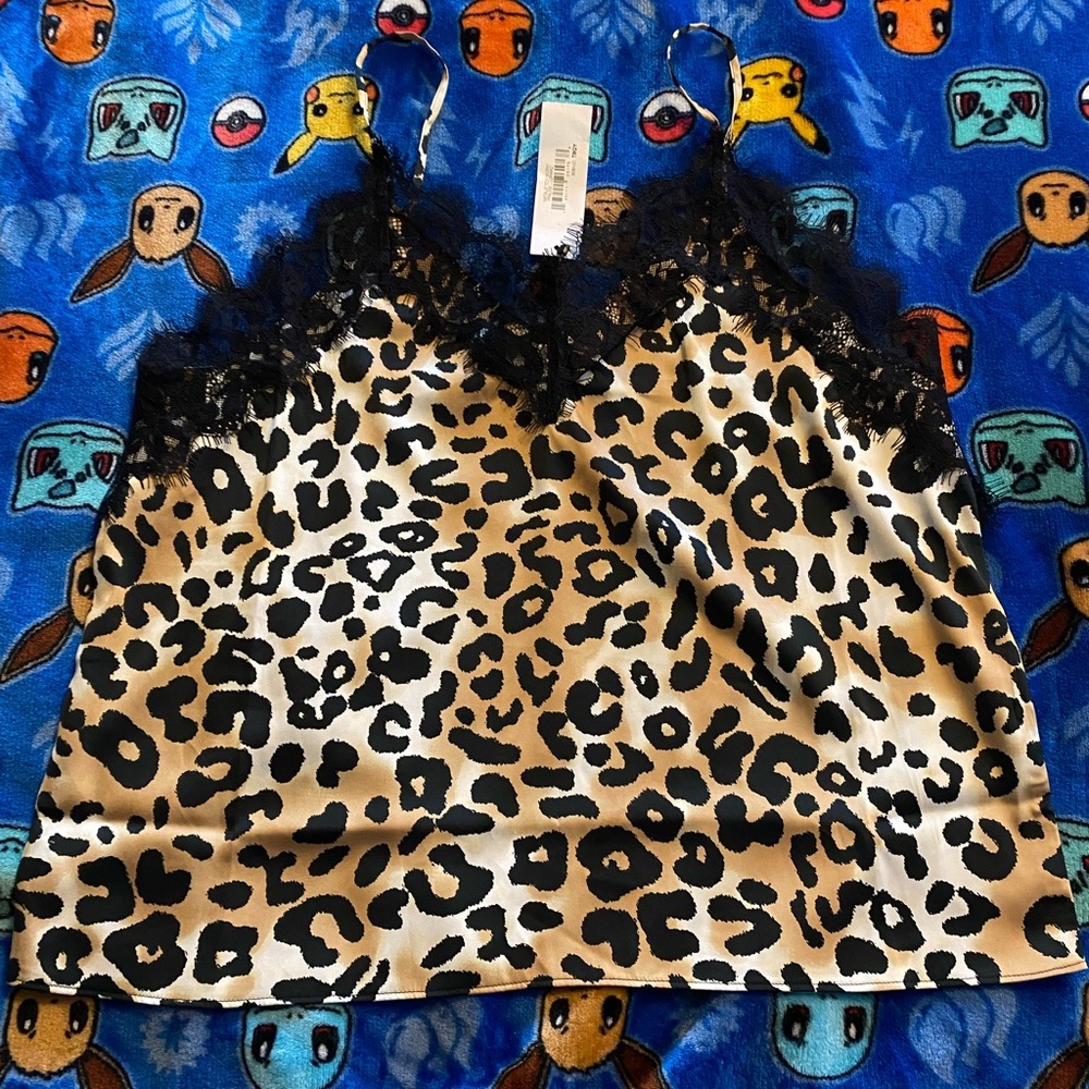 Black and Tan Fitted Crop Camisole